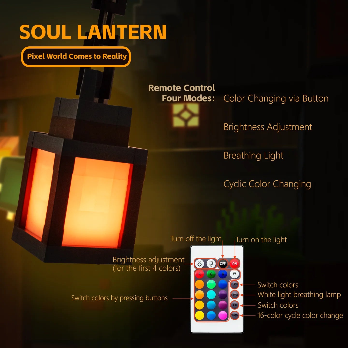 MineLamps™ PixelGlow Lantern – The Ultimate Minecraft-Inspired RGB Light